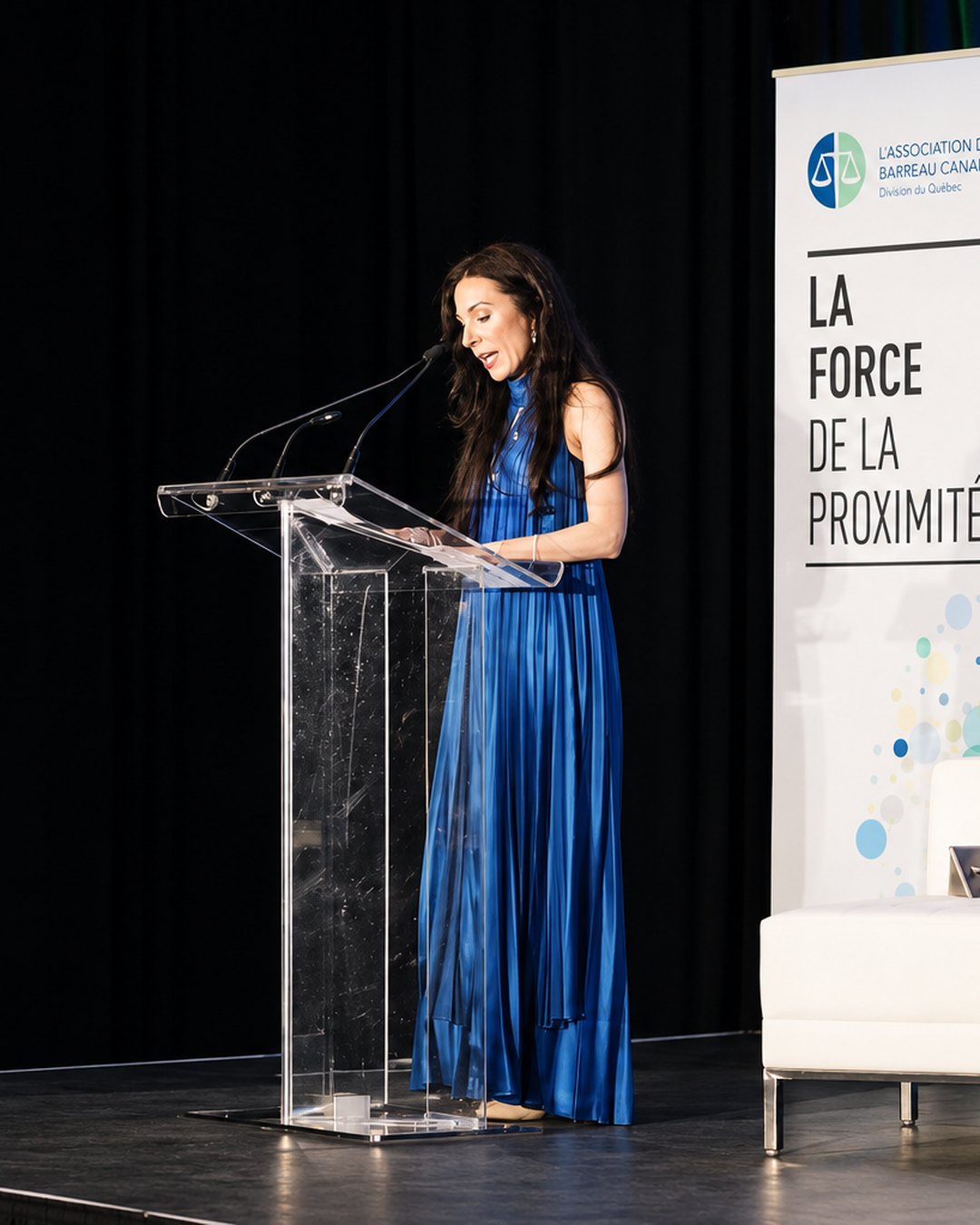 Me Kelci prononce une allocution à la remise du Prix Claude-Beaudoin Excellence.